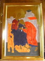 Die Farben werden mehrmals aufgetagen bis sie decken. Hier der erste Farbauftrag.