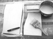 Fertig aufgetragene Kreideswchichten