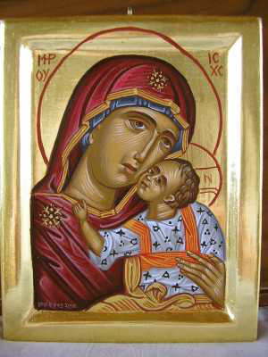 Muttergottes, die zrtlich kssende